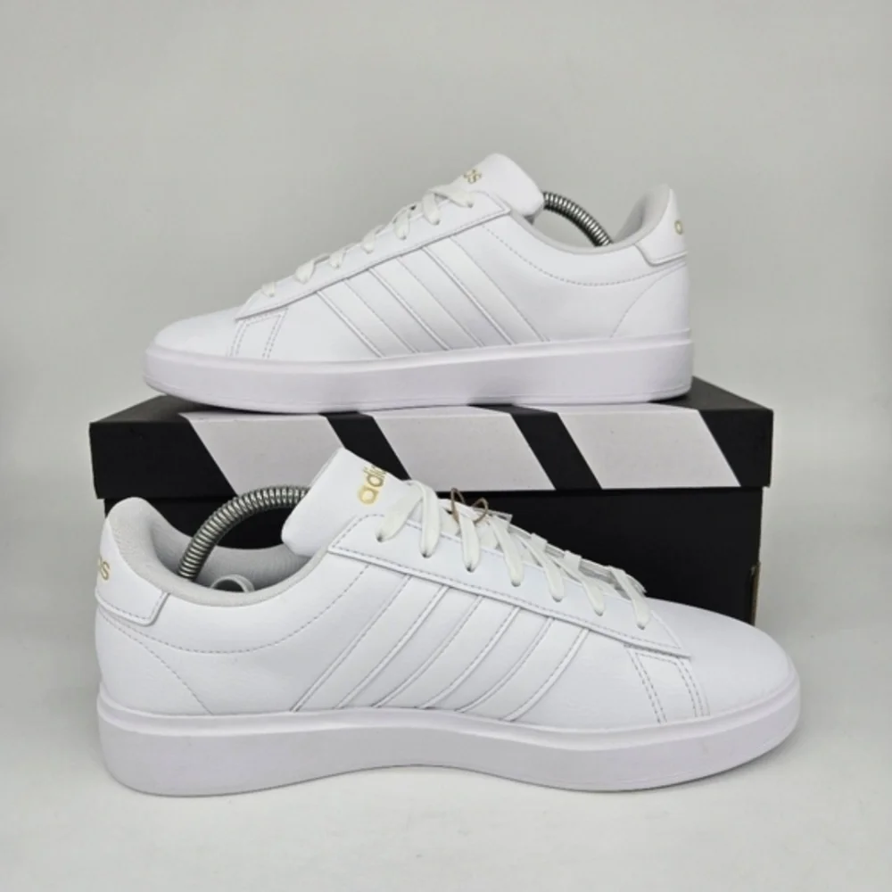 New adidas Grand Court 2.0 Cloud White Gold Metallic Women's Shoes Size 6 - Picture 4 of 8